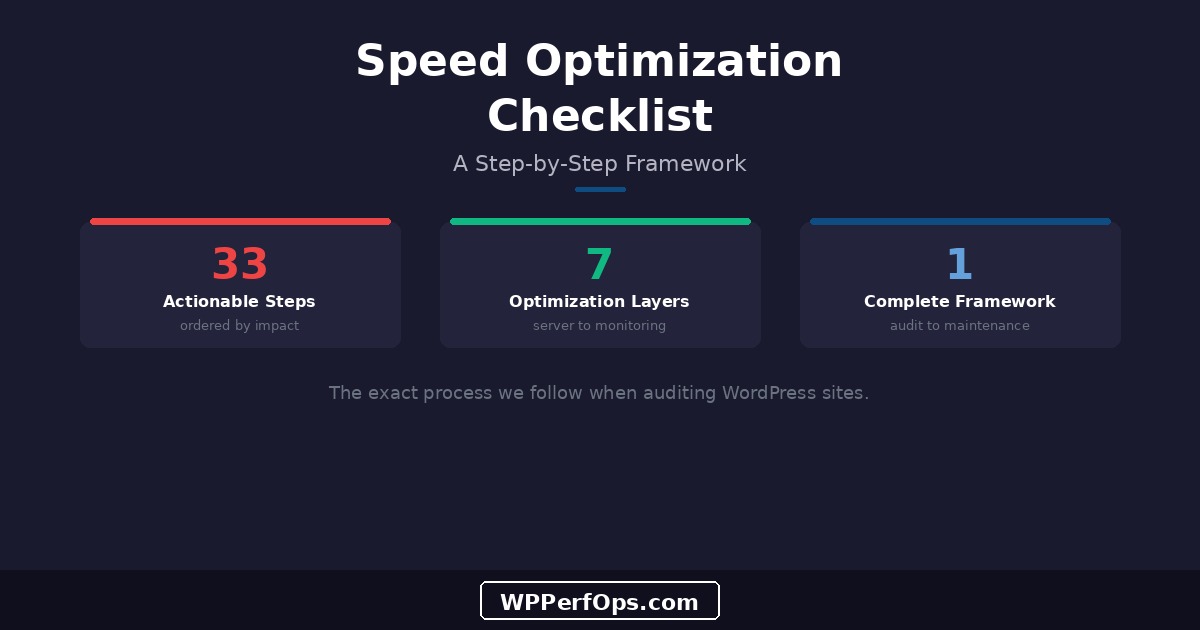 WordPress Speed Optimization Checklist: A Step-by-Step Framework